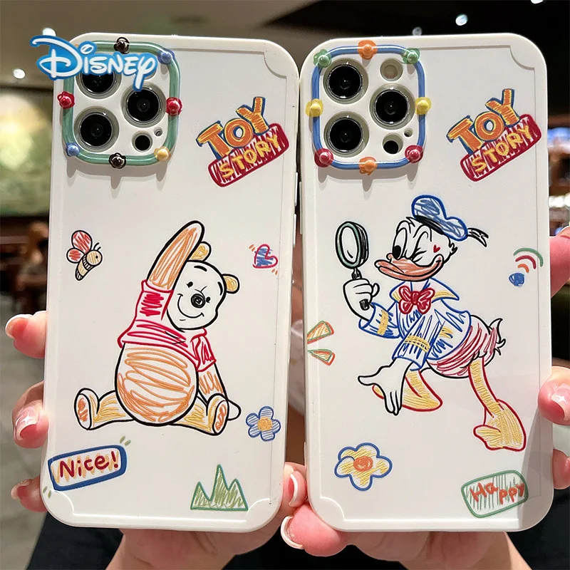 

Disney Winnie the Pooh Cartoon Phone case for iPhone 13 12 11 Pro Max Mini XR XS 7 8 Plus SE Cute Anti-Fall Cellphone Covers