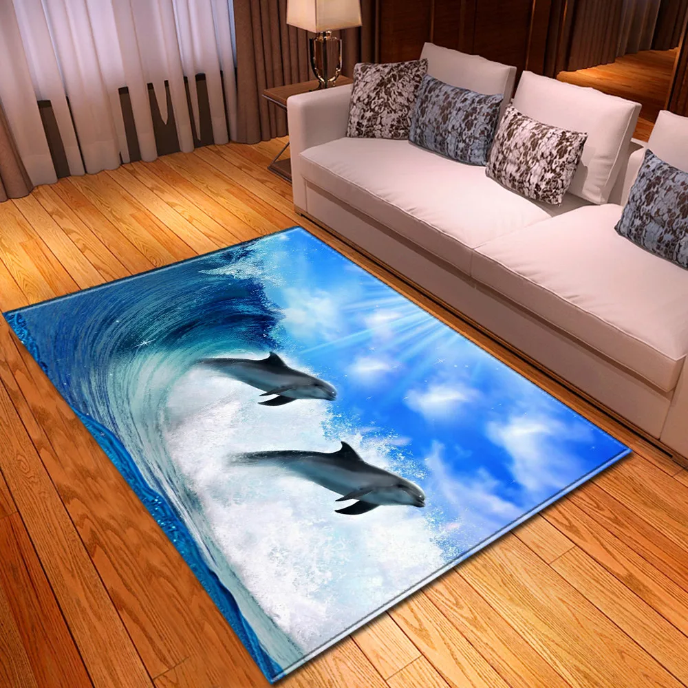 3d-коврик для океан с дельфином коврик балкона и кухни фланелевый детской комнаты