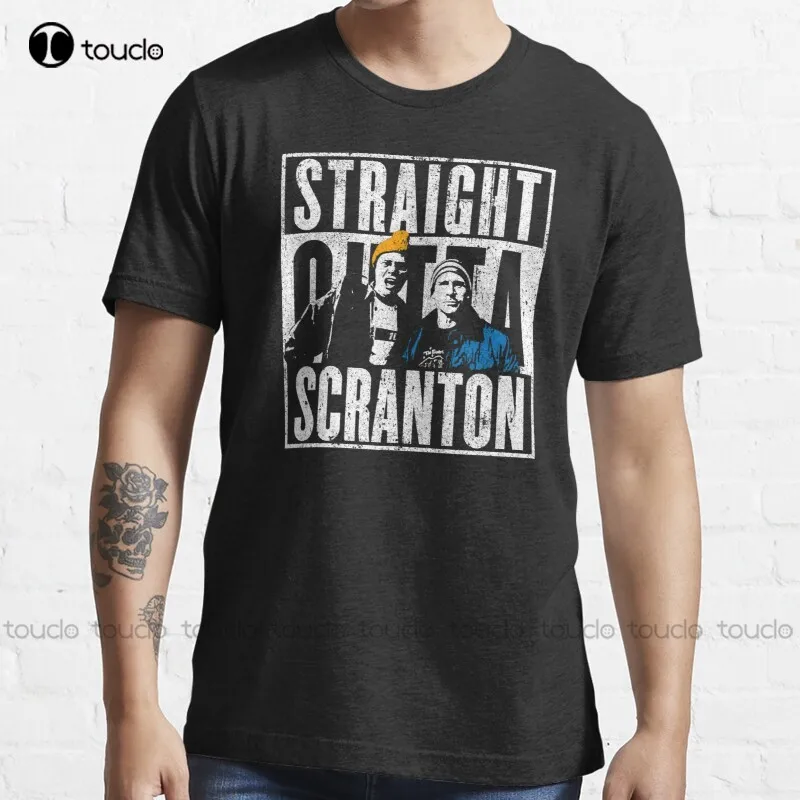 

New Straight Outta Scranton - Lazy Scranton T-Shirt Hawaiian Shirts Womens S-5Xl Cotton Tee Shirt