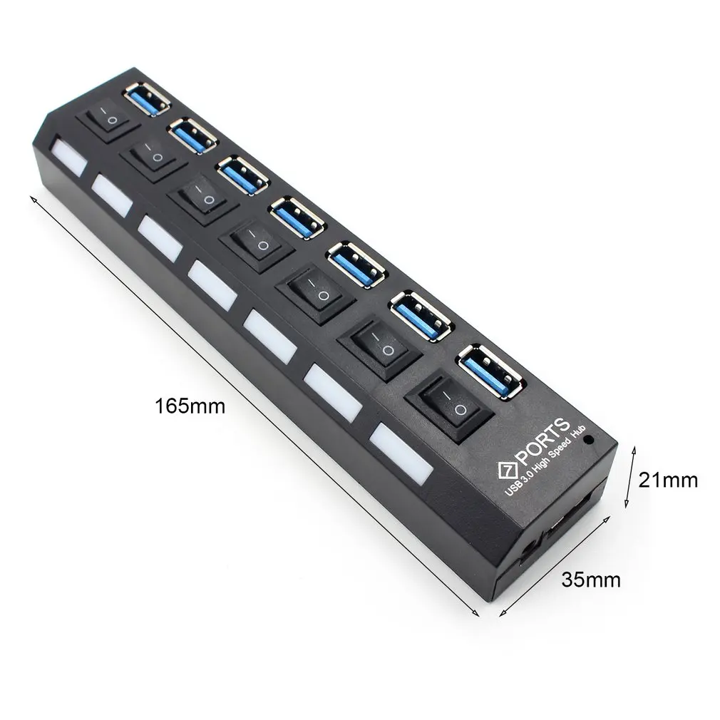 

USB HUB 3.0 4/7 Ports Micro USB 3.0 HUB Splitter With Power Adapter USB Hab High Speed 5Gbps USB Splitter 3 HUB For PC