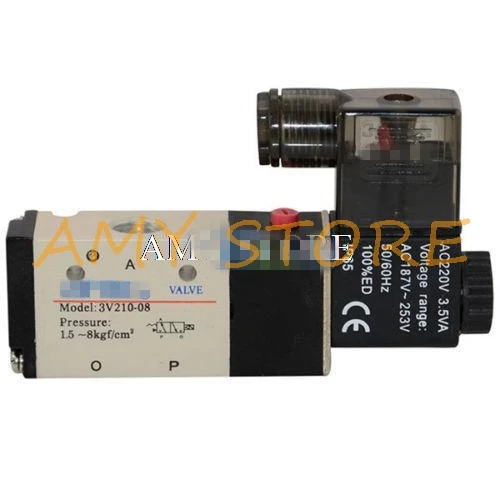 3V210 08 1/4 &quotBSP DC 12 V/24 V AC 24 V/36 V/110 V/220 V/380 3 way 2 позиционный пневматический