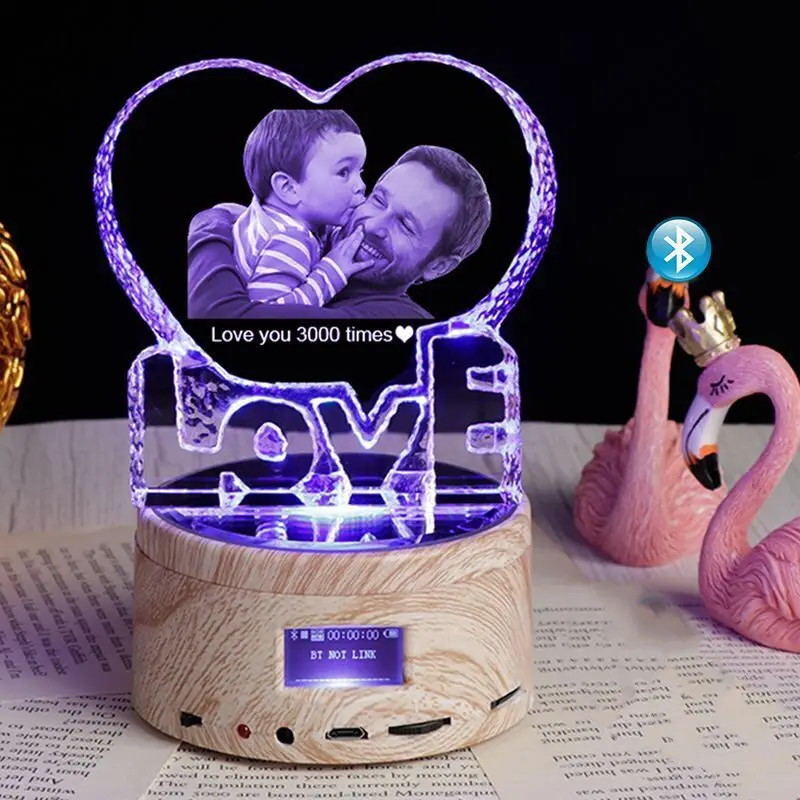 Цветная (Rgb лампа любовь с украшением в виде кристаллов на заказ 3d лазерной