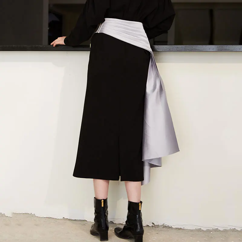 XITAO плиссированная талия Стандартная юбка Женская корейская мода новый дизайн
