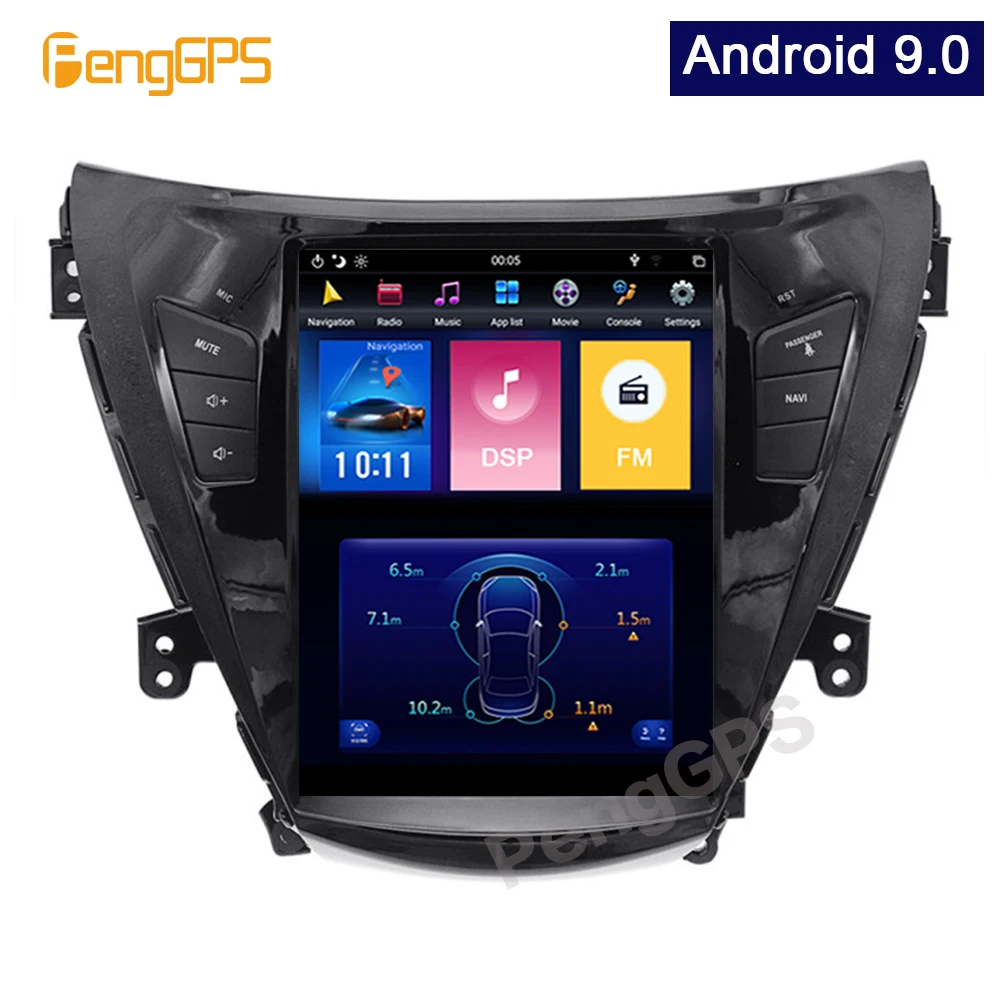 

Вертикальный экран Tesla на Android 10,4 с диагональю 9,0 дюйма для Hyundai Elantra 2012-2016, встроенный аудиоплеер Carplay, блок GPS-навигации 1920*1080