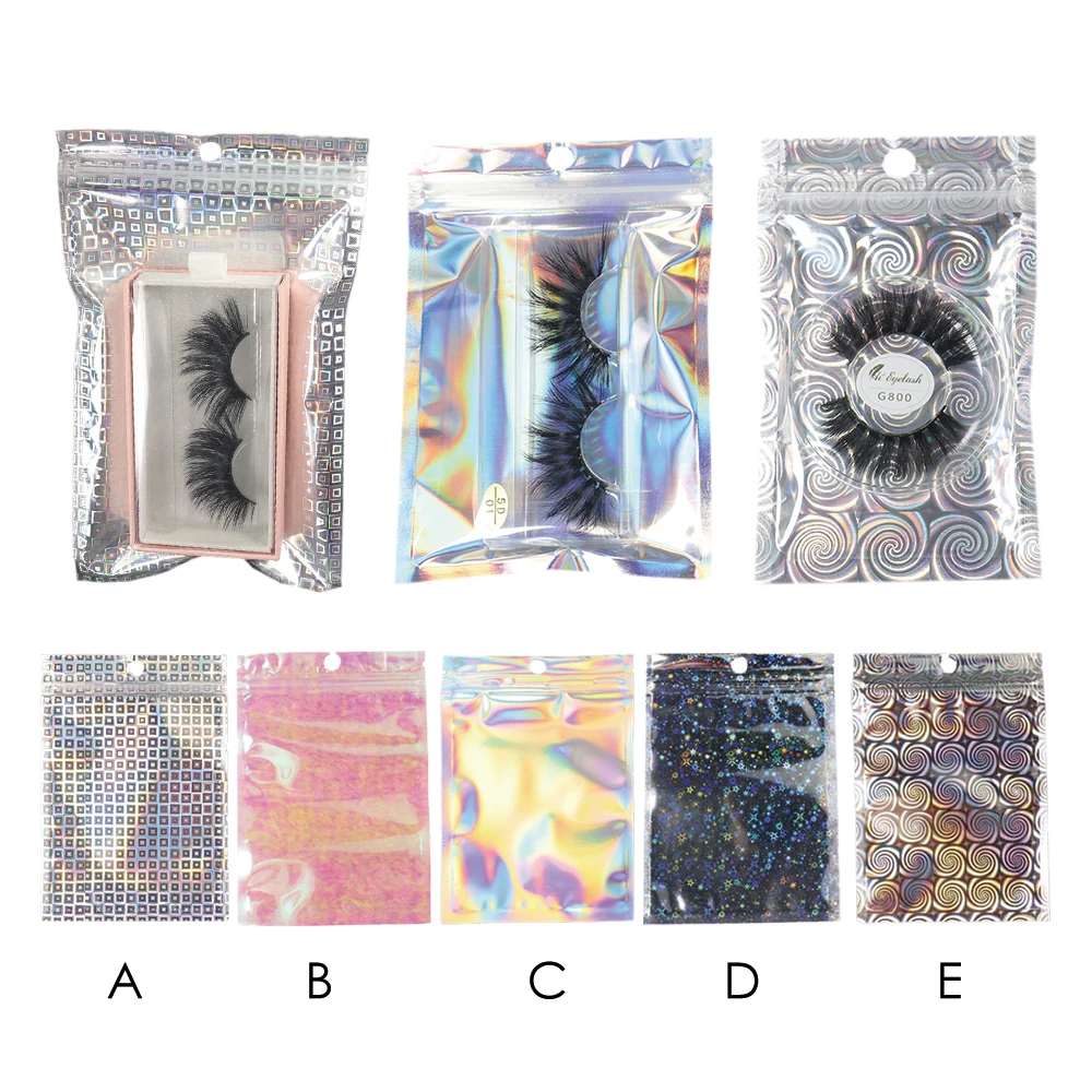 200 шт. Оптовая продажа Детское нижнее белье Лазерная упаковочная сумки Ресницы