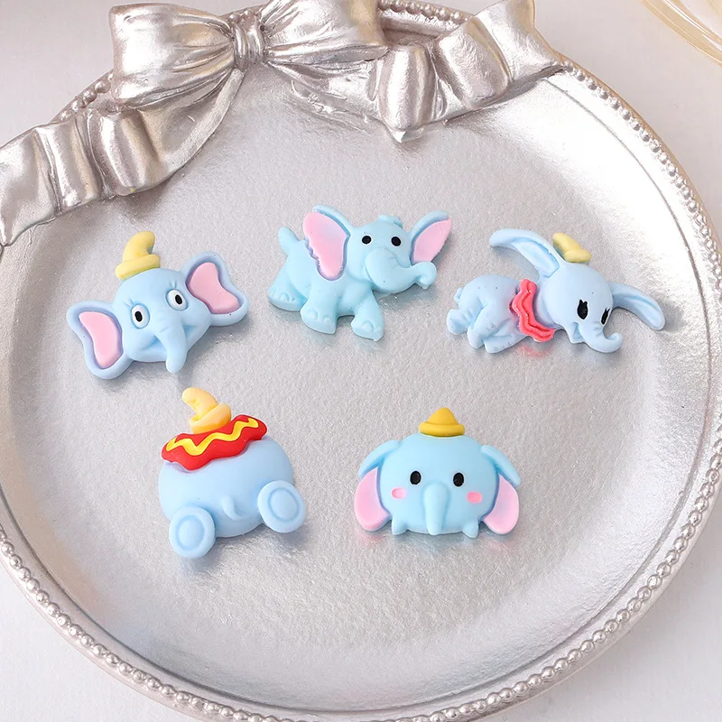 

Hand Painted Resin Kawaii Colorful Elephant Flatback Cabochon Stone Scrapbook DIY Decor Home Figurine Crafts