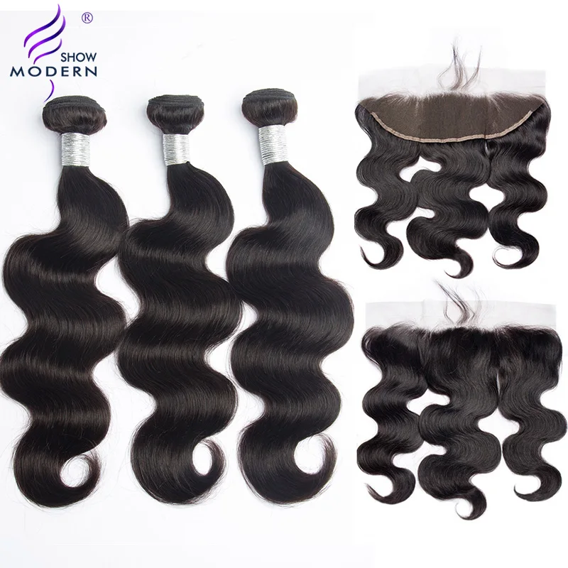 Современные волосы для шоу объемная волна 3 пучка с фронтальной застежкой