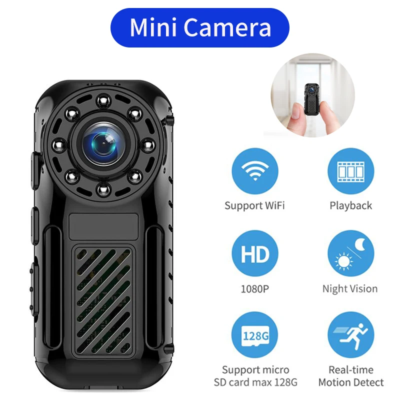 Мини-камера с инфракрасным датчиком движения 1080P Wi-Fi | Электроника