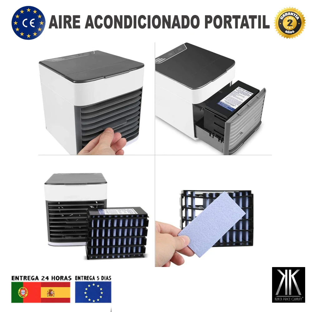 Переносной кондиционер Mini USB для дома с охлаждающим светодиодным настольным вентилятором 7 цветов, бесплатная доставка из Испании за 24/48 часов.