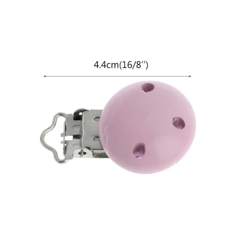 

5Pcs New Wood Home Baby Round Pacifier Clip Metal Holders 3 Hole 4.4cm x 2.9cm