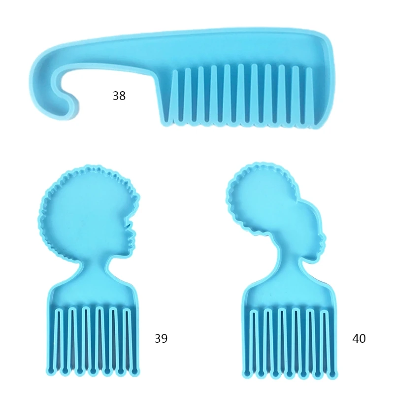 

African Men Women Heads Shaped Combs Epoxy Resin Mold Silicone Mould DIY Crafts Casting Tool