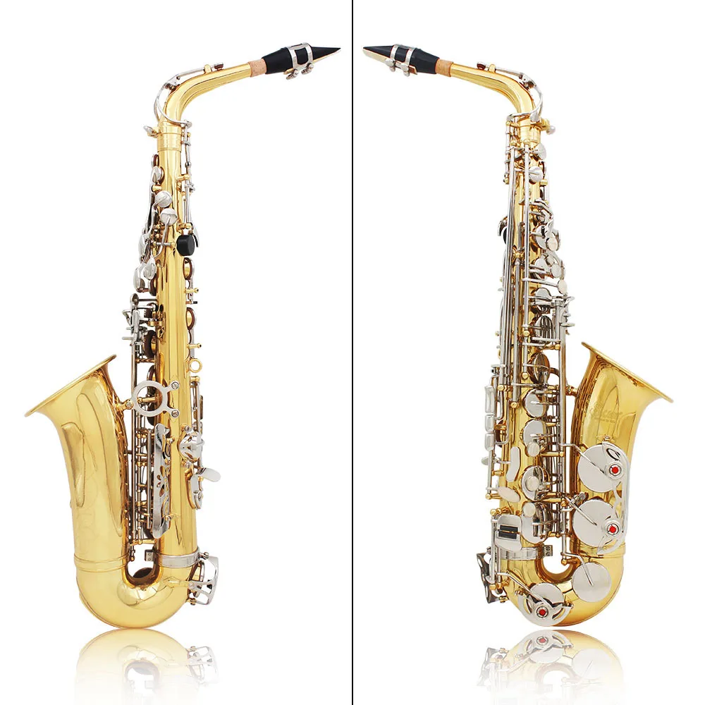 Альт-саксофон Sax глянцевый латунный гравировка Eb E-Flat натуральный белый корпус