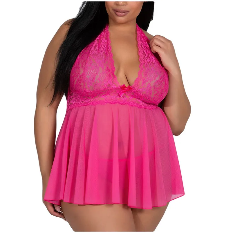 lingerie dress Новое сексуальное женское нижнее белье с v-образным вырезом, ночное платье без рукавов, женские атласные ночные халаты больших размеров, кружевное ночное белье для женщин J20 - Цвет: lingerie dress