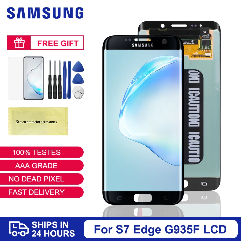 Оригинальный ЖК-дисплей для Samsung S7 Edge дисплей G935F G9350 сменный сенсорный экран