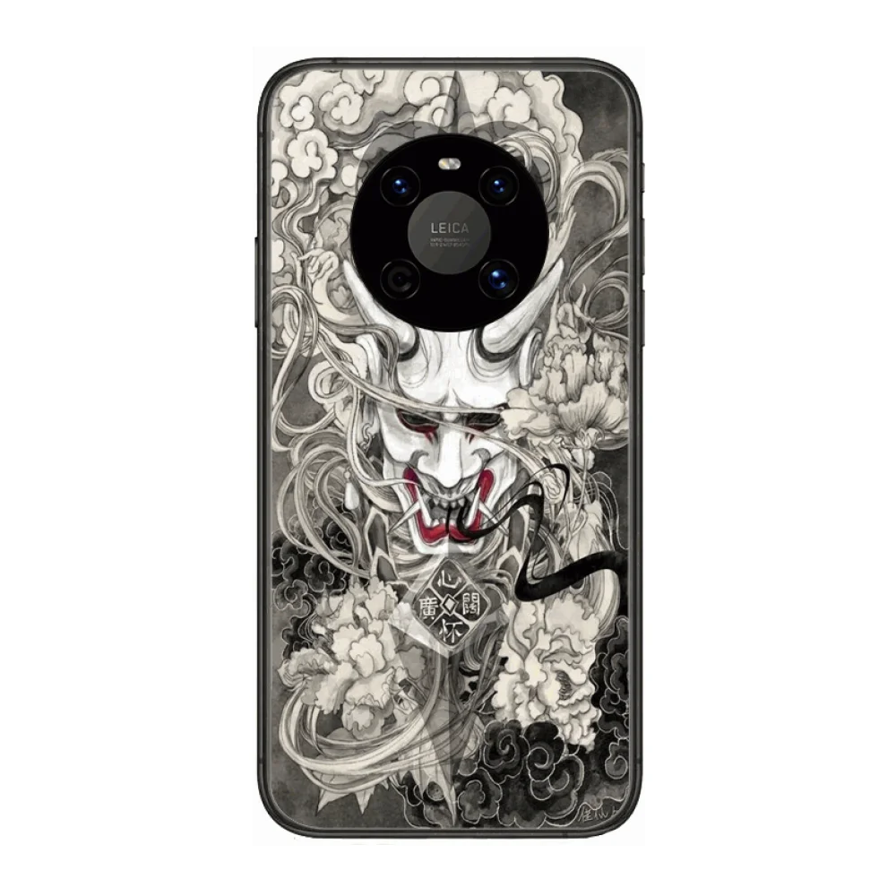 

God Ghost Prajna Phone Case For Huawei mate 30 10 20 40 Lite Smart Z Pro Black Etui 3D Coque Painting Hoesjes case