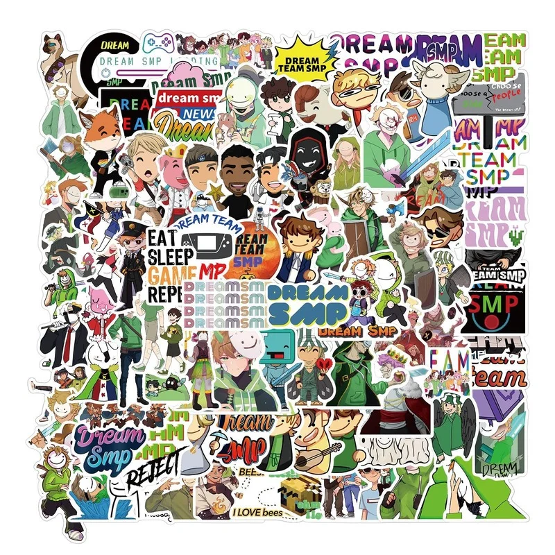 

10/50/100Pcs Dream Smp Sticker Aesthetic Cartoon Anime Graffiti Suitcase Suitcase Waterproof DIY Decoration Classic Toy Stickers