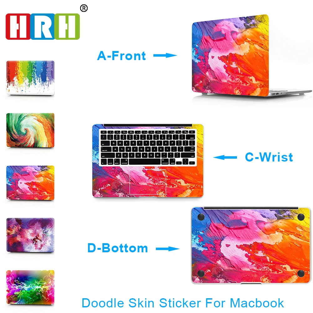 HRH 3 в 1 чехол с наклейкой на ноутбук для Apple Macbook Air Pro 11 12 13 15 дюймов защитный оптовая