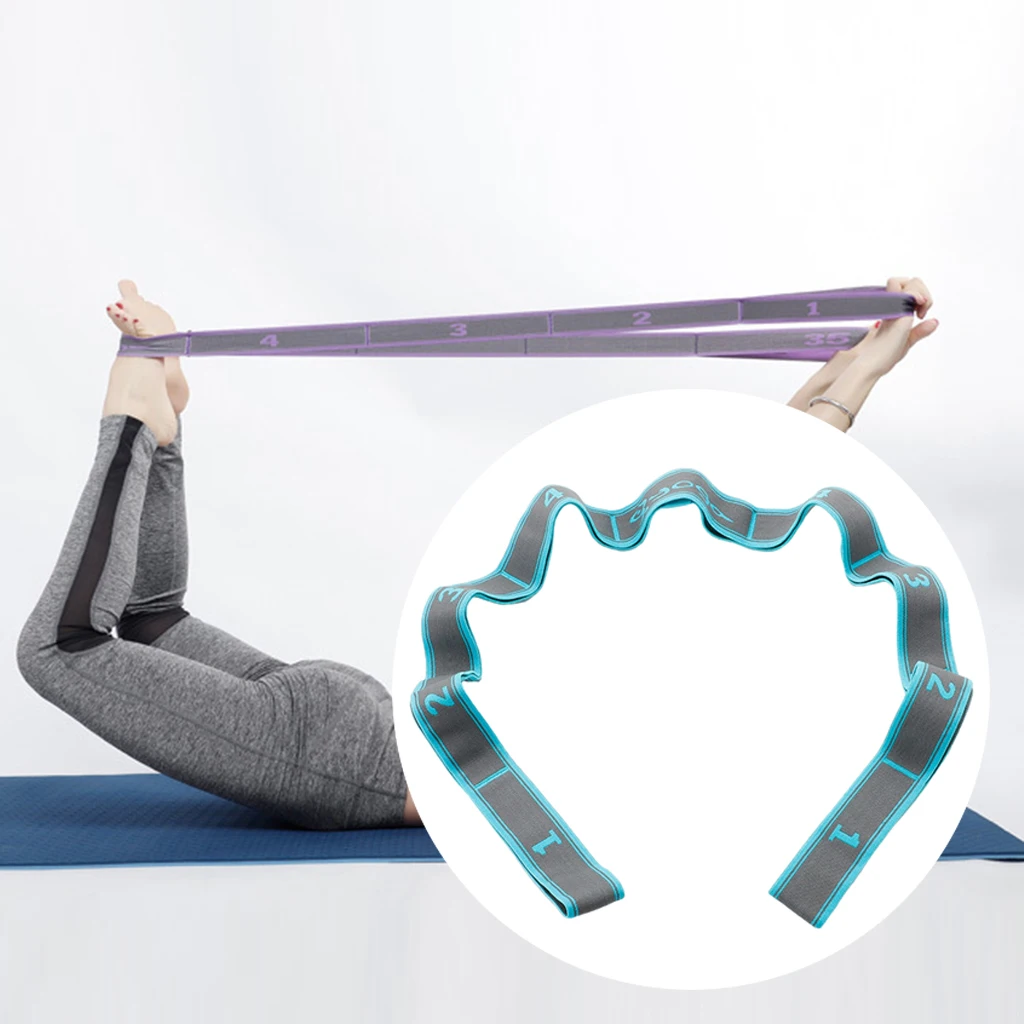 Фитнес ремень для йоги растягивающаяся резиновая петля Pink_8 петель|Эспандеры| |