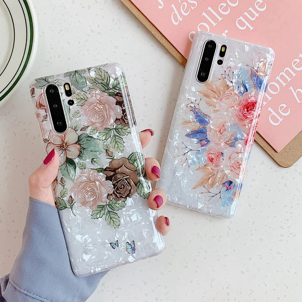 Vintage Rose Flower Soft TPU Silicone Phone Case For Huawei Mate 20 P30 Pro P20 P20Pro Mate20 Lite 2019 Protective Cover |