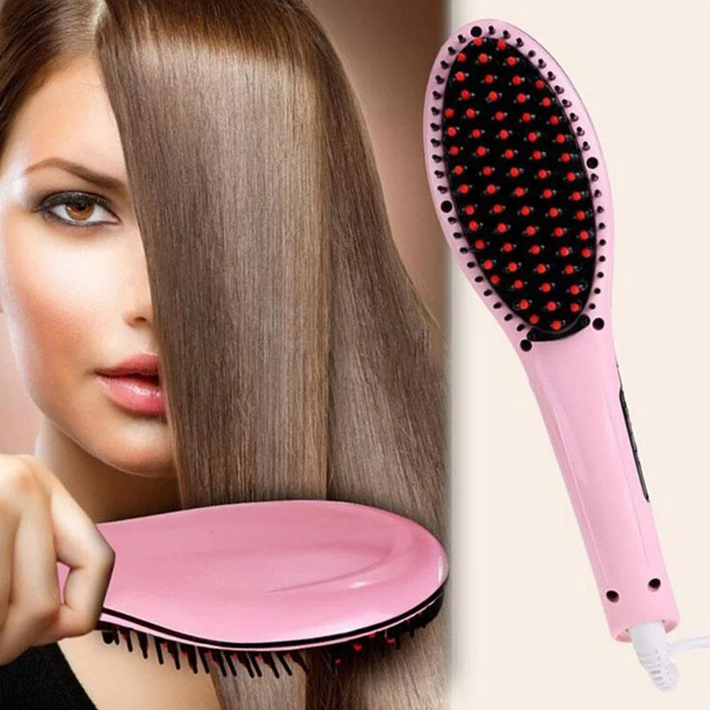 

Hot 2020 Electric Smooth Hair Straight Brush Fast Hair Straightener Combs No Harm Hair For Salon Hair Styling Suit For Long Hair
