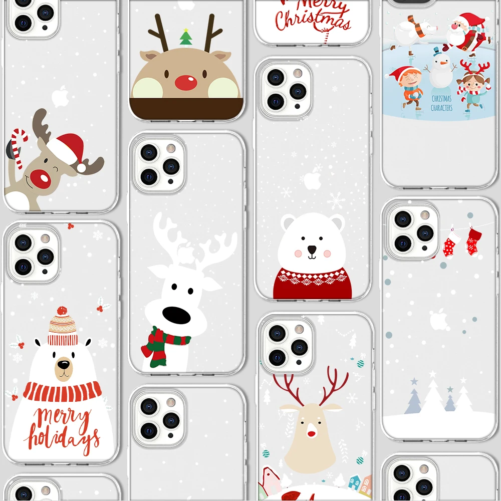 

ciciber Funda Case for Iphone 13 Case for IPhone 12 13 11 Pro XR 7 X XS MAX 8 6 6S Plus 5 SE 2020 Silicone Christmas Cute Coque