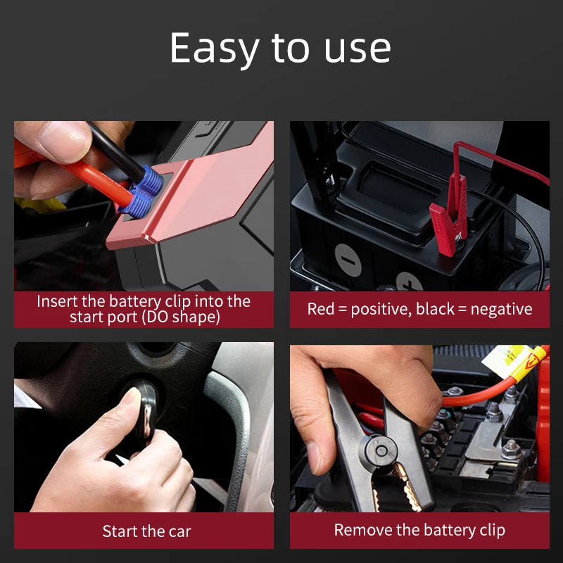 

Car Jump Starter Emergency Power Supply for 6.0L Petrol Car or 3.0L Car Diesel 28000mAh battery charger Power bank Flashlight