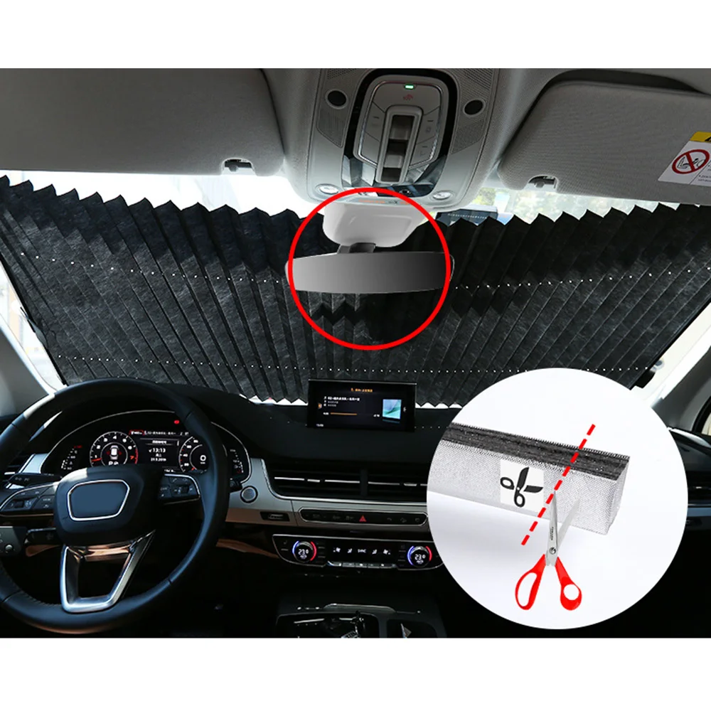 

Sun Visor Retractable Curtain Shading Suction cup Windshield 46cm Anti-UV