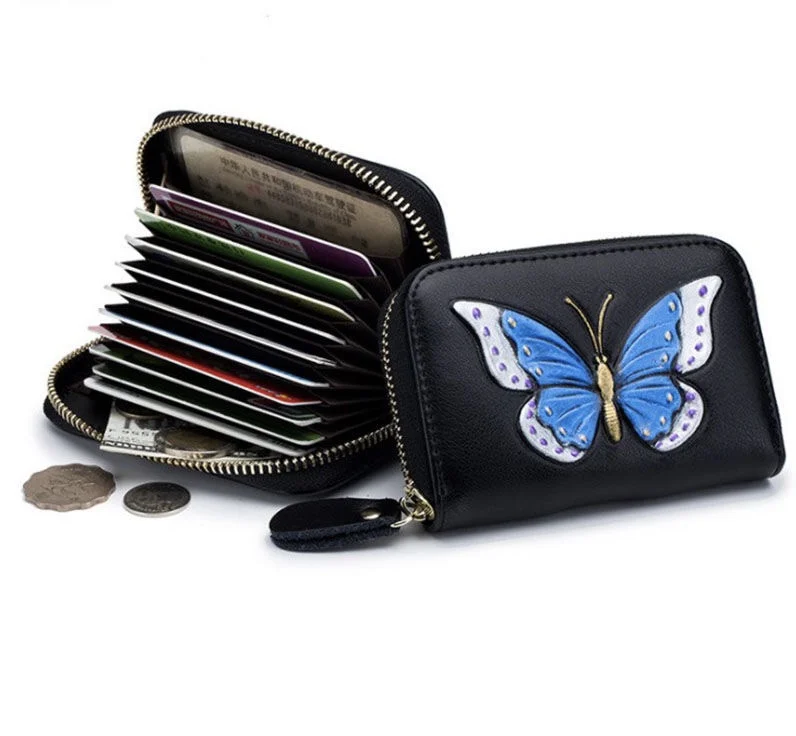

Free Shipping high quality personalized leather Anti-theft Card Package multi-card card holder coin bag portable storage bag