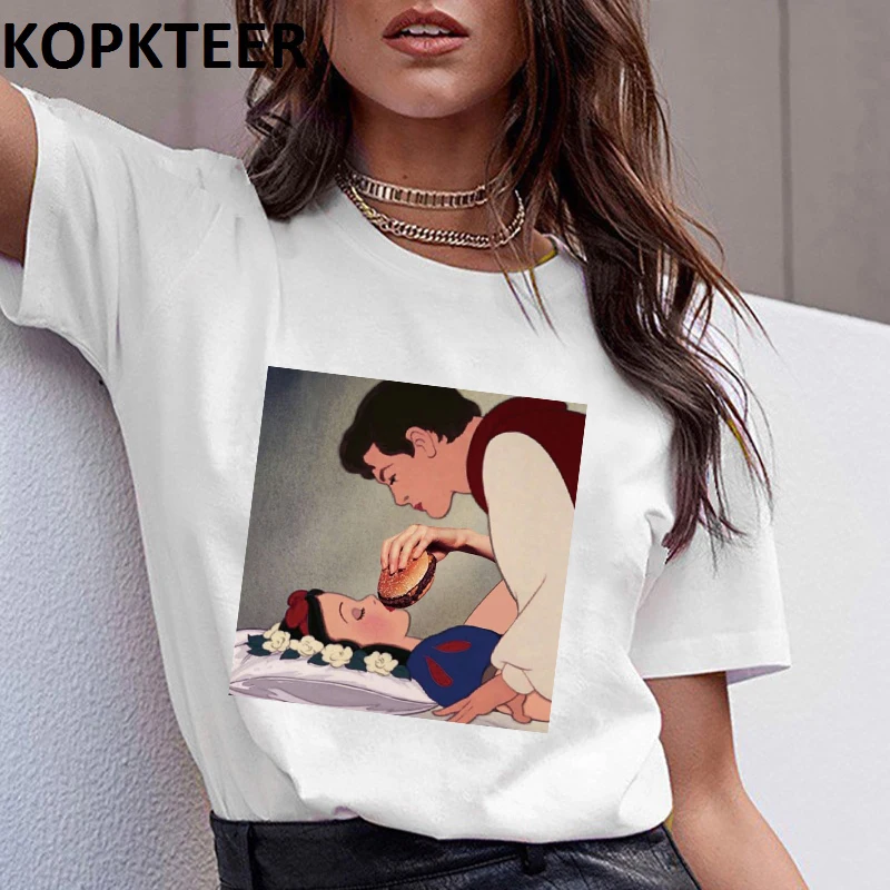 Женская одежда, футболка, Femme, Harajuku, футболка, принцесса, рисунок, графический Рисунок, футболки, уличная одежда, топы, корейский стиль, Винтаж, Camiseta Mujer