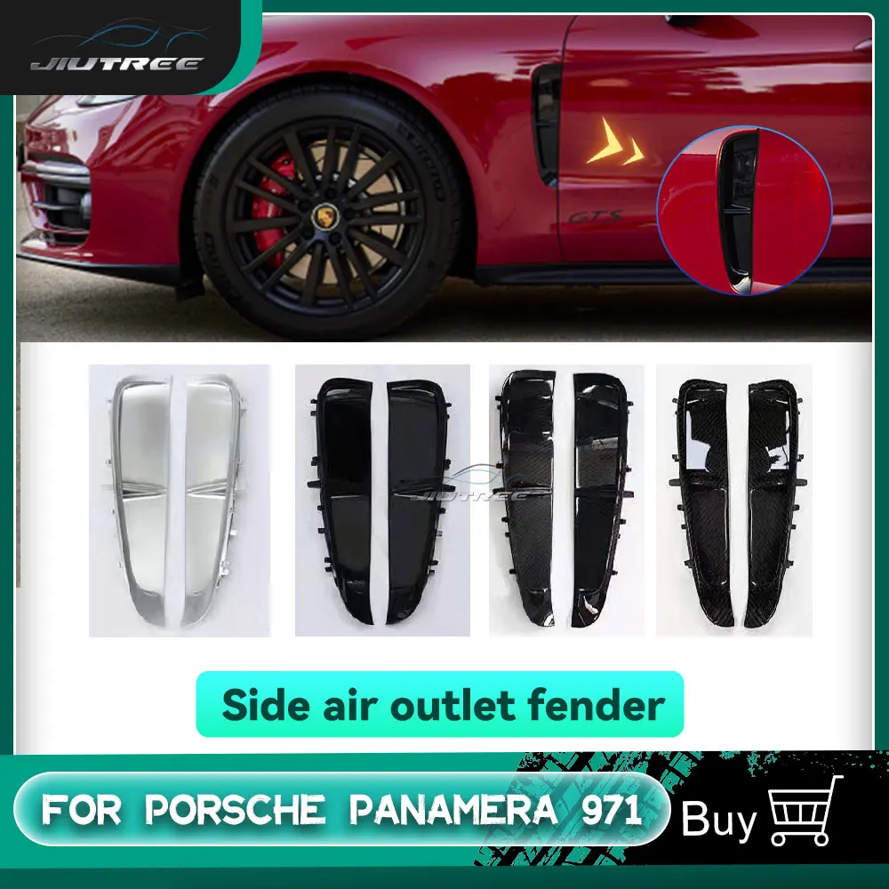 

Car Vent Decorative Side Cover For Porsche Panamera 971 Carbon fFber Door Side Vent Air Flow Fender Car Modification Accessories
