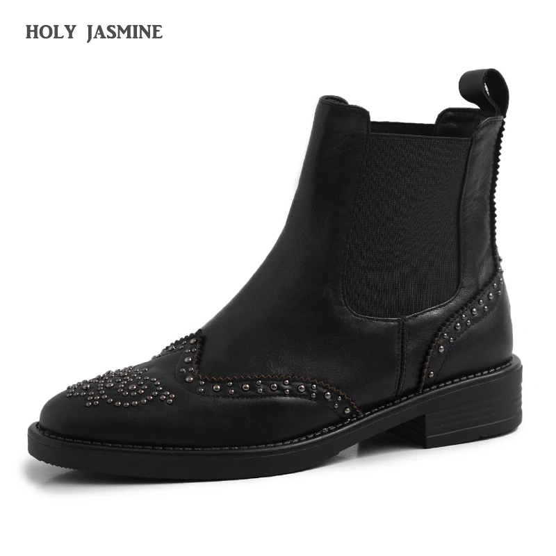 Женские ботильоны на платформе брендовые дизайнерские ботинки челси массивном