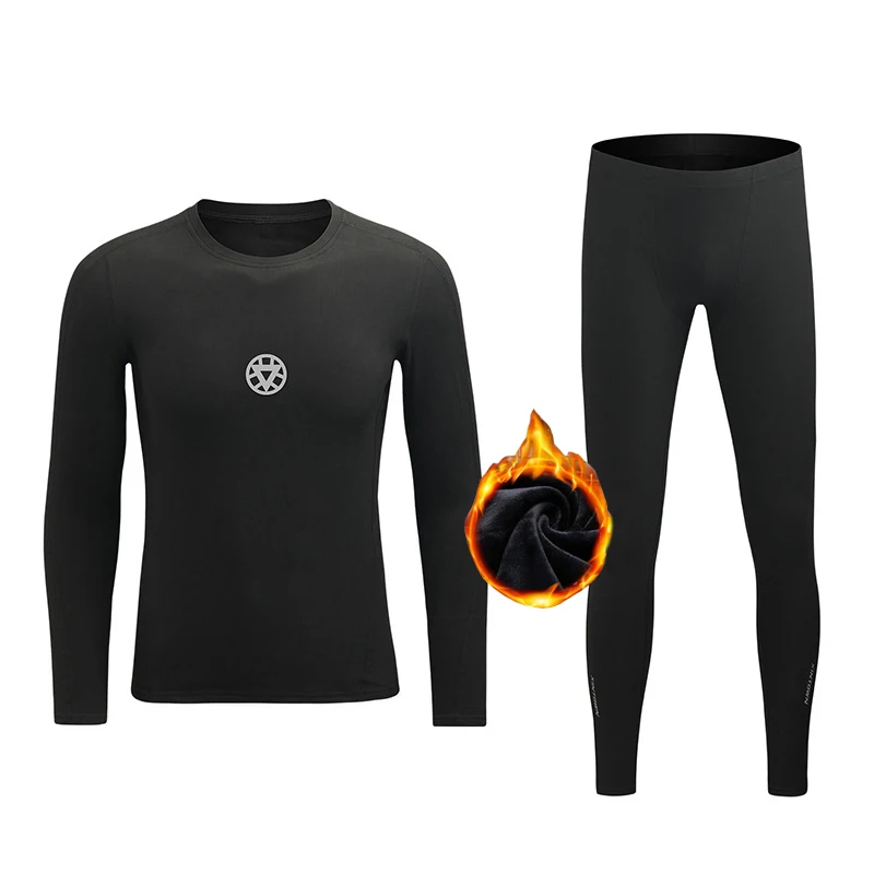 

Autumn Winter Warm Cycling Jersey Sets Men Thermal Fleece Thicken Fitness Underwear Suit Long Sleeve Running Sportswear Clothing