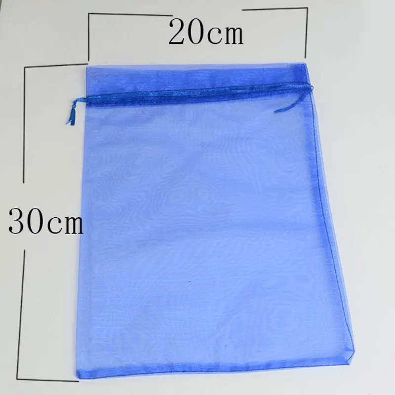 

50pcs/bag 15x20cm 17x23cm 20x30cm Organza Pouches Bags Selection 21 Colors Drawable Gift Bags & Pouches