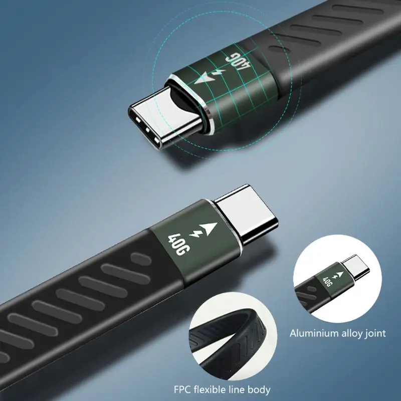 PD 60W Thunderbolt 3 кабель Сертифицированный 40 Гбит/с Тип C к USB быстрый для MacbookPro Quick Charge