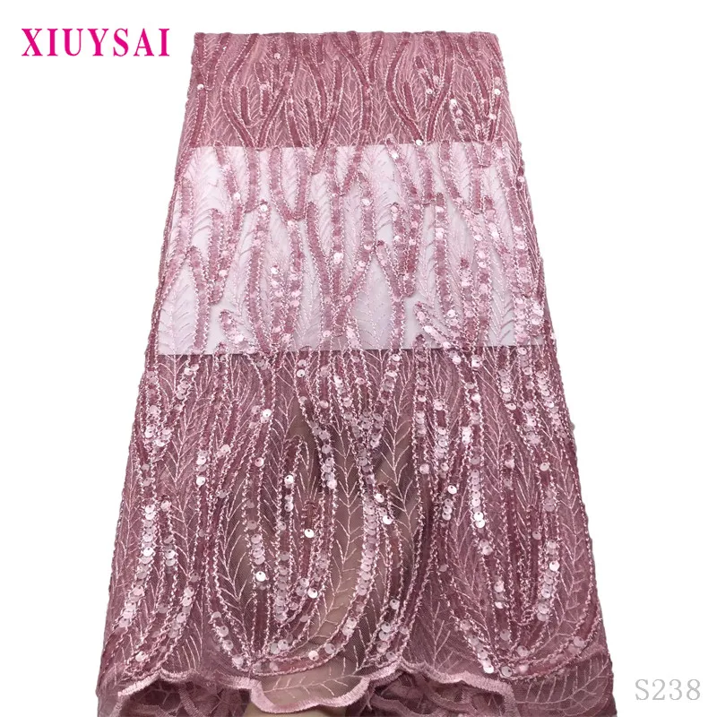 Новое поступление кружевные ткани с блестками в африканском стиле нигерийская