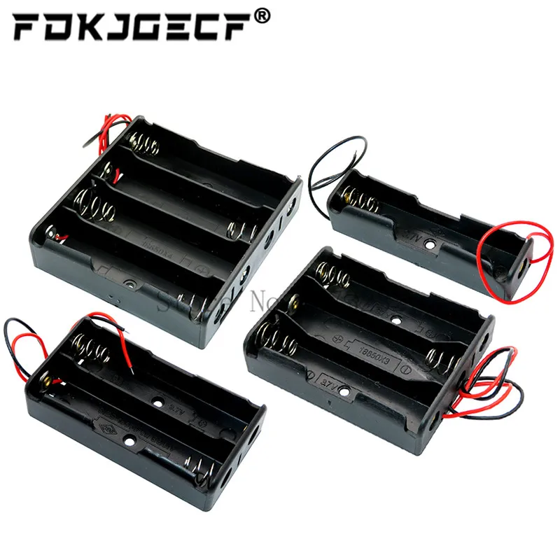 Черный пластиковый контейнер для хранения аккумуляторов 1x 2x 3x 4x 18650 чехол 1 2 3 4