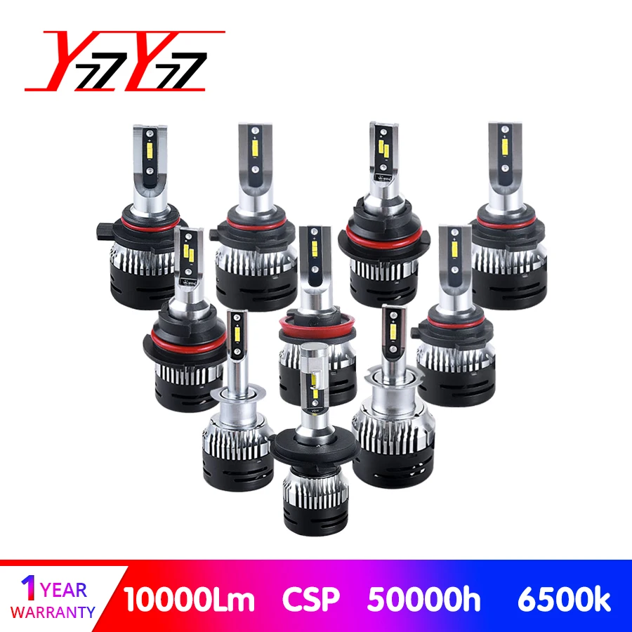 Светодиодный H4 Автомобильные фары H7 светодиодный автомобильные лампы 12V H1 H3 H11 9005