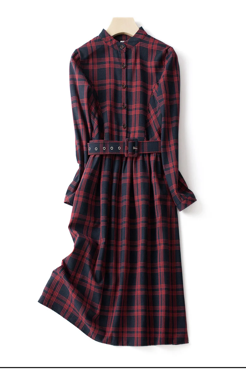 

Plaid Dress Women's Autumn and Winter Mid Long 2021 New Autumn and Winter Small Fragrance Bottom with Temperament Winter Skirt