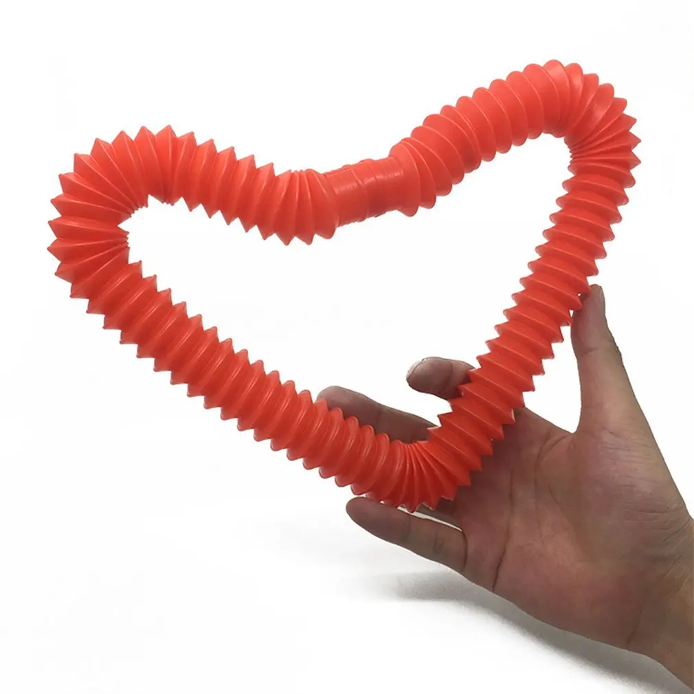 Juguetes de tubos coloridos para aliviar el estr&eacute;s sensorial para ni&ntilde;os, juguetes educativos divertidos antiestr&eacute;s, tubo de pl&aacute;stico plegable, bobina de juguete-3