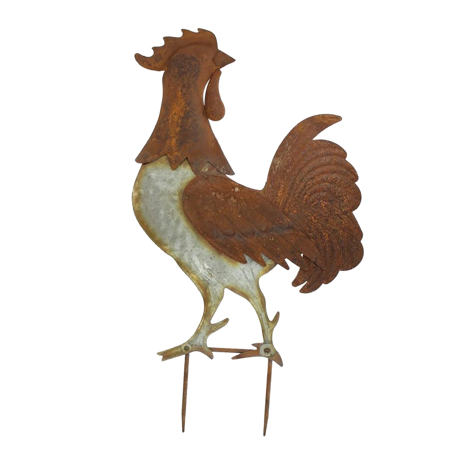 

Vintage Retro Ground Plug Durable Rooster Courtyard Big Decoration