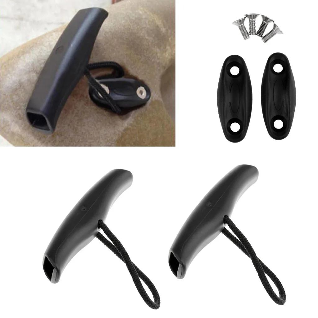 

2-part kayak handle with bungee cable and mounting accessories