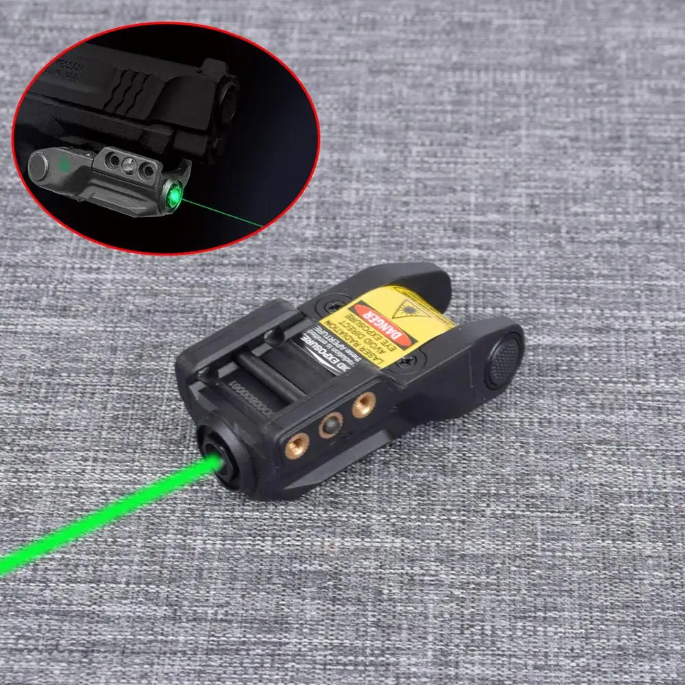 

Compact USB Rechargeable LS-L9 Green Laser Pointer Sight For Self Defense Weapons Glock 19 CZ 75 With 20mm Picatinny Rail