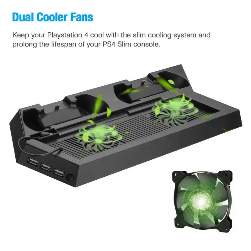 Вертикальная подставка для PS4 с охлаждающим вентилятором кулер зарядное