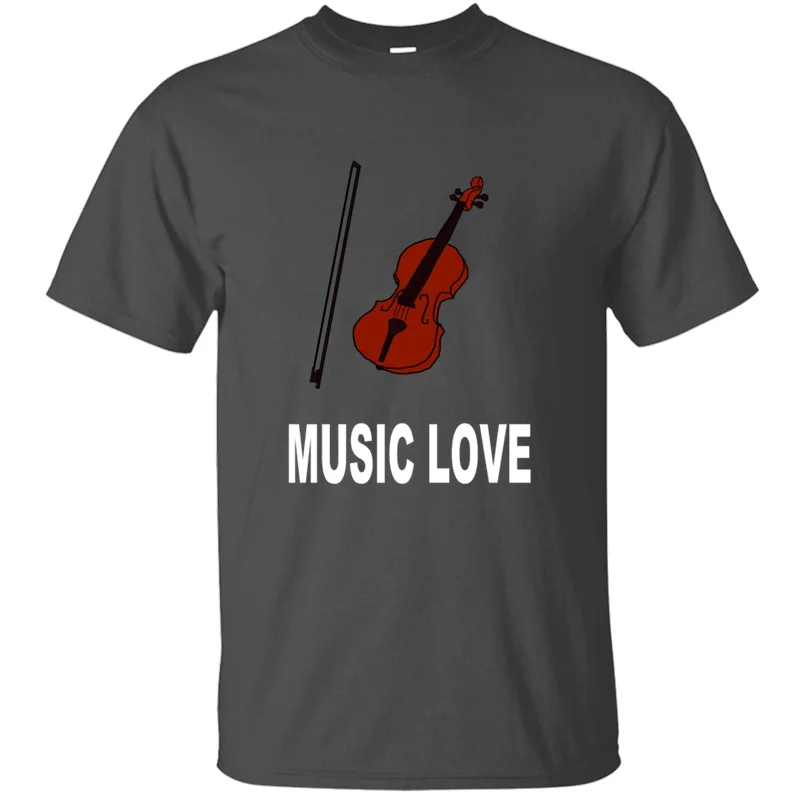 Забавная футболка со скрипкой для мужчин 100% хлопок буквы с круглым вырезом