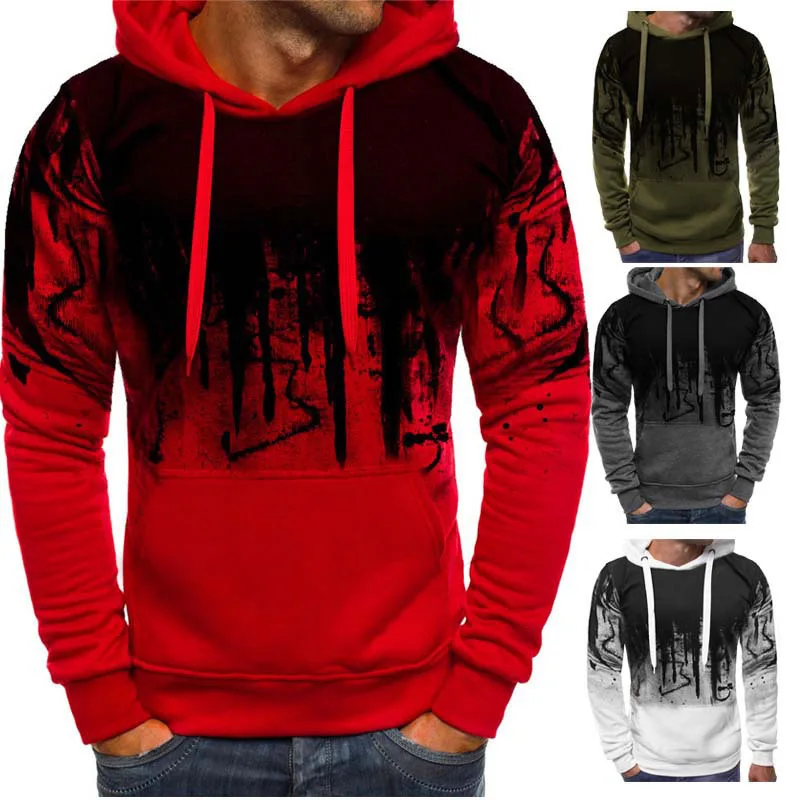 

Men's Casual Fashion Sweatshirts Male's Long-Sleeved Sports Hooded Top 3D mens hoodies