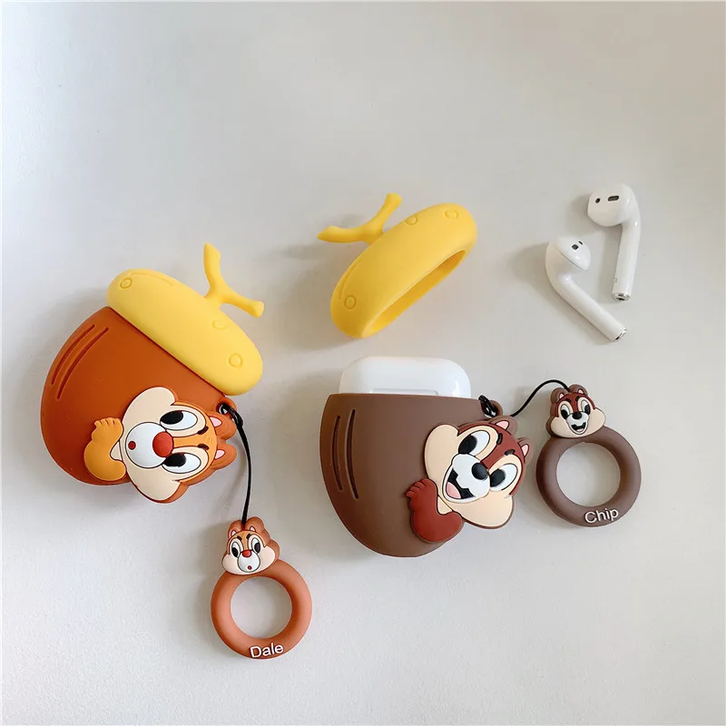 3D милый мультфильм Chipmunk Hazelnut чип и Дейл милая Силиконовая защита аксессуары для