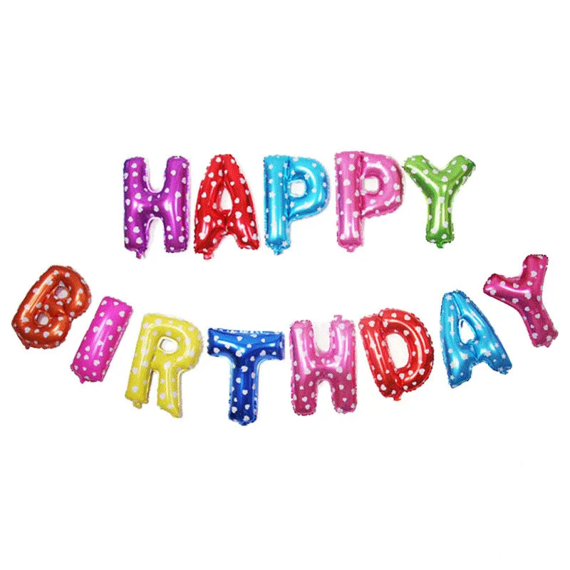 16 дюймов письмо воздушный шар с днем рождения алюминиевый шарик из фольги в форме