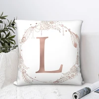 letter l rose gold square pillowcase cushion cover creative zipper home decorative polyester throw pillow case sofa simple