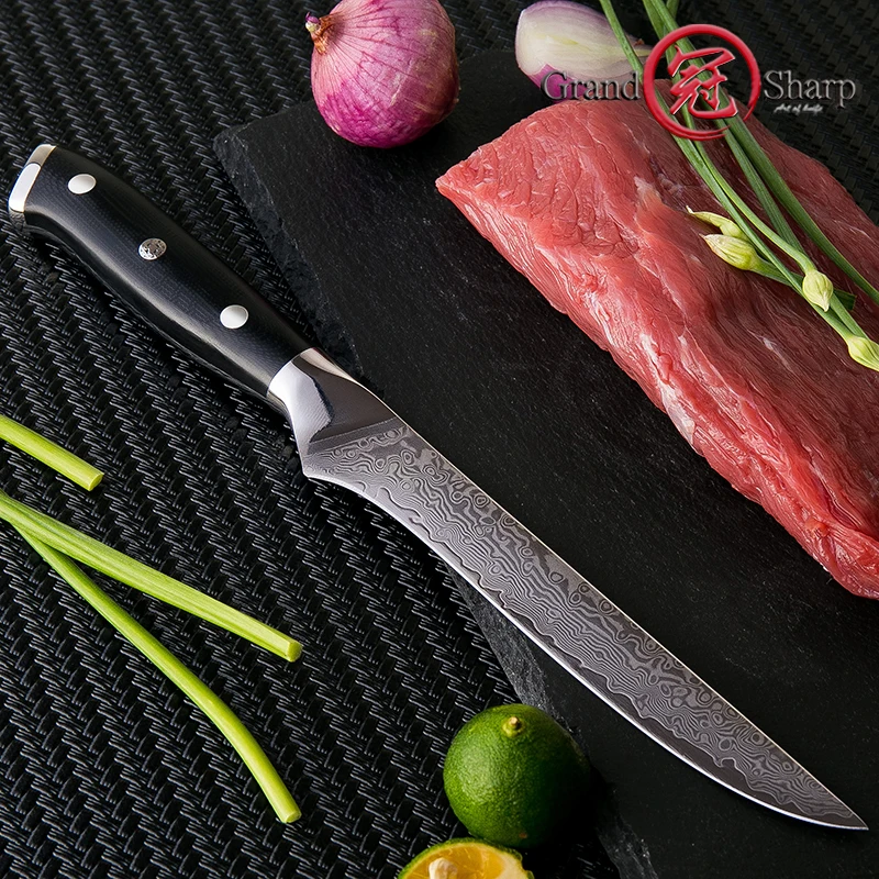 Grandsharp 5 дюйма Нож для обвалки Дамасские кухонные ножи инструменты шеф-повара VG10