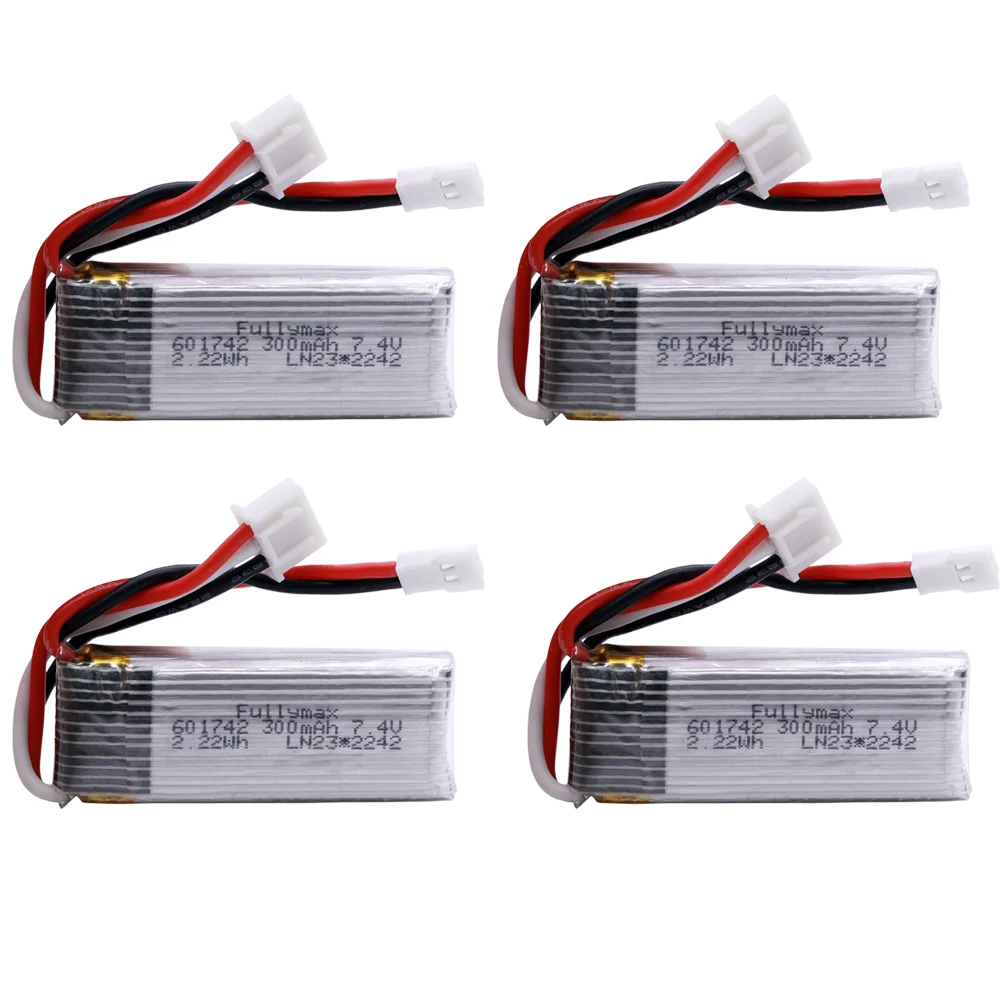 

1/3/4/5PCS 7.4V 300mAh 30C lipo Battery For WLtoys F959 Airplane Spare Parts XK DHC-2 A600 A700 A800 RC Airplane RC toy parts